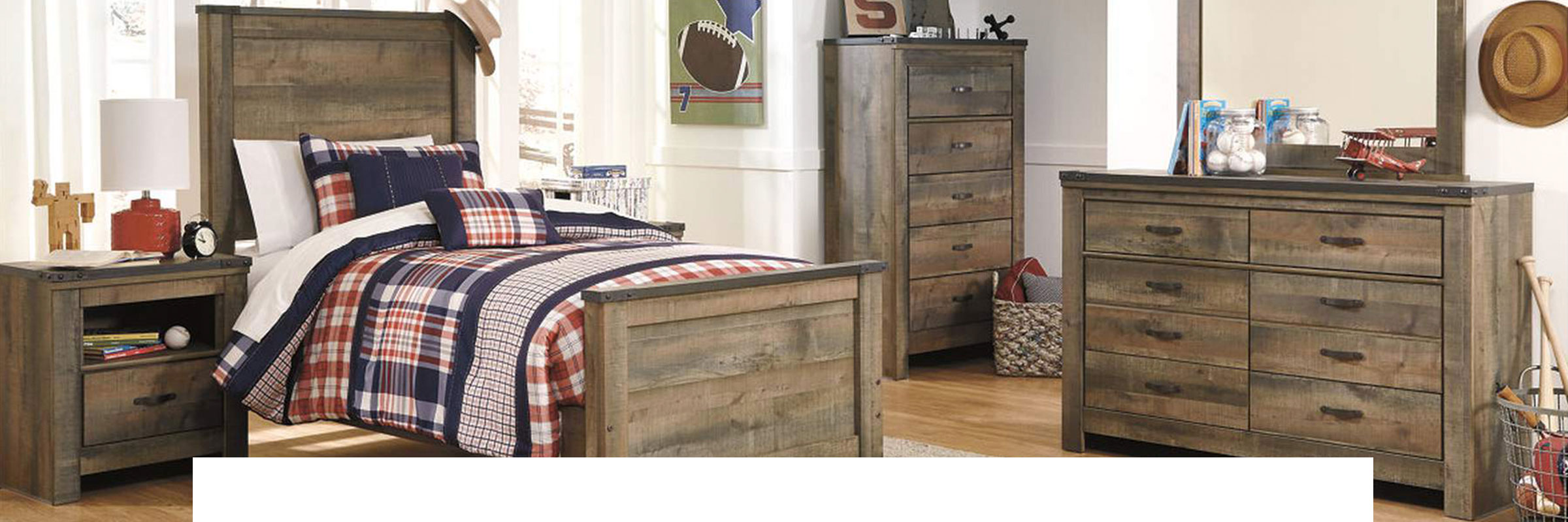 Trinell Twin Panel Kids Bed